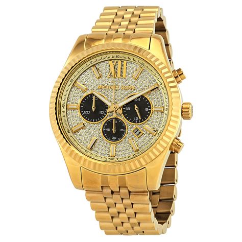 gold diamond michael kors watch men& 39|Michael Kors Watch lexington.